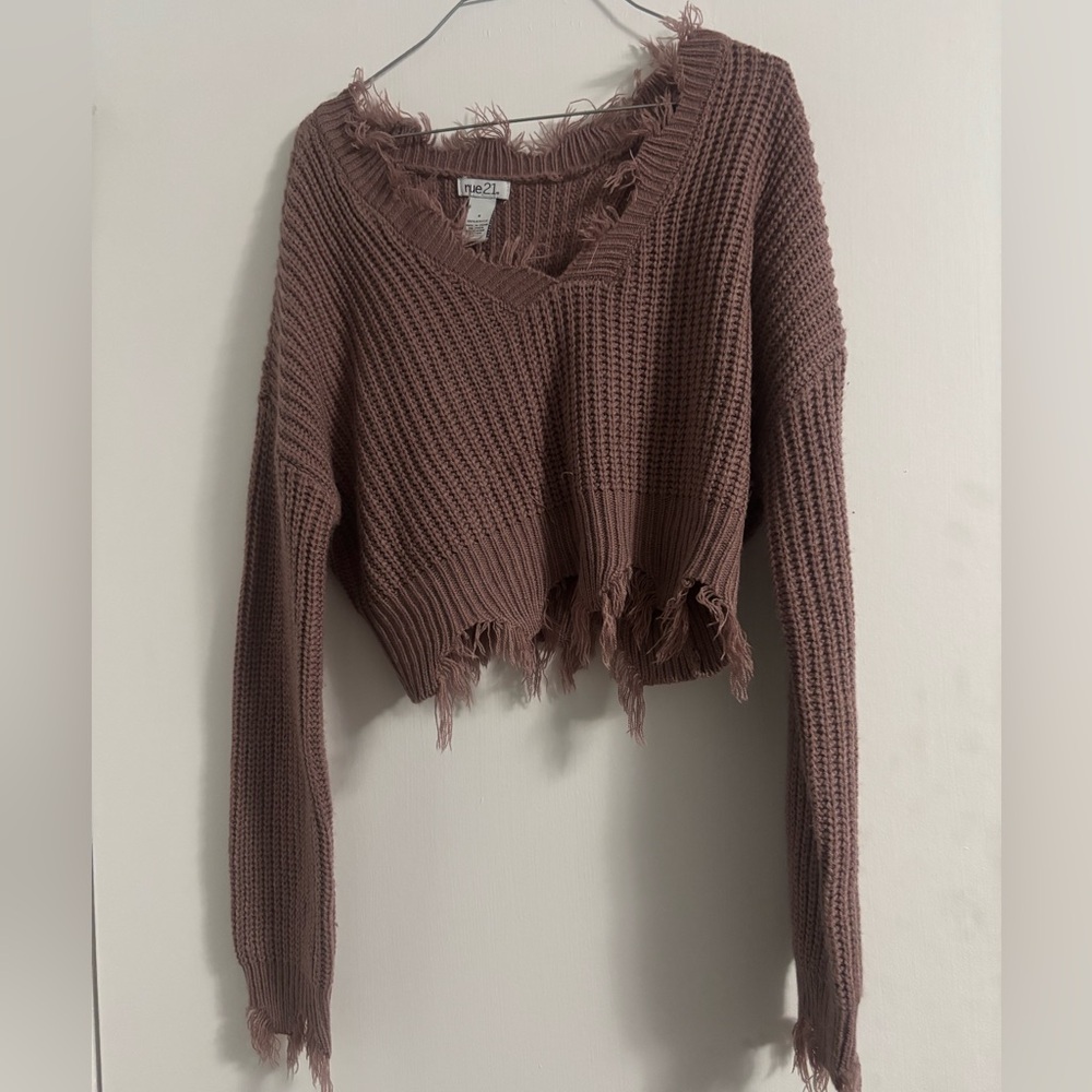 Rue21 V-Neck Distressed Sweater